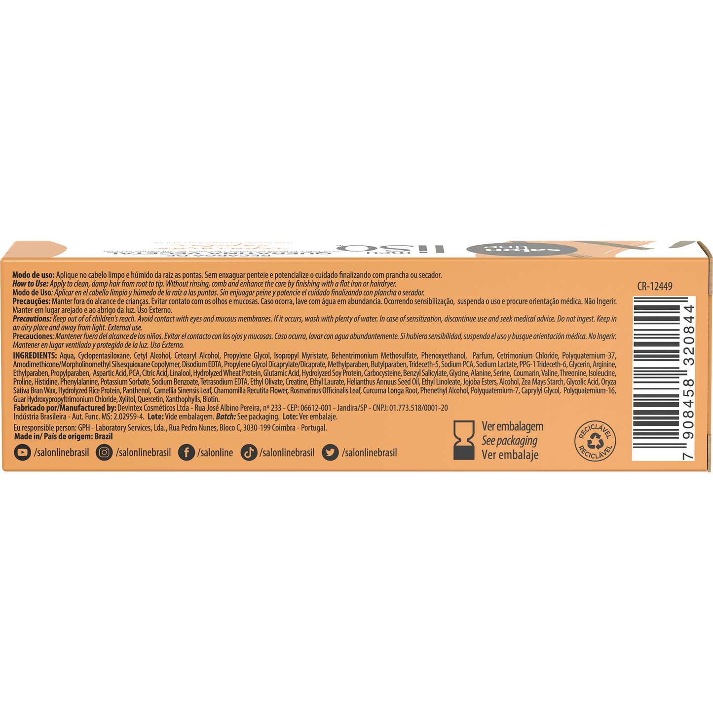 Salon Line Vegetable Keratin Refill 80g