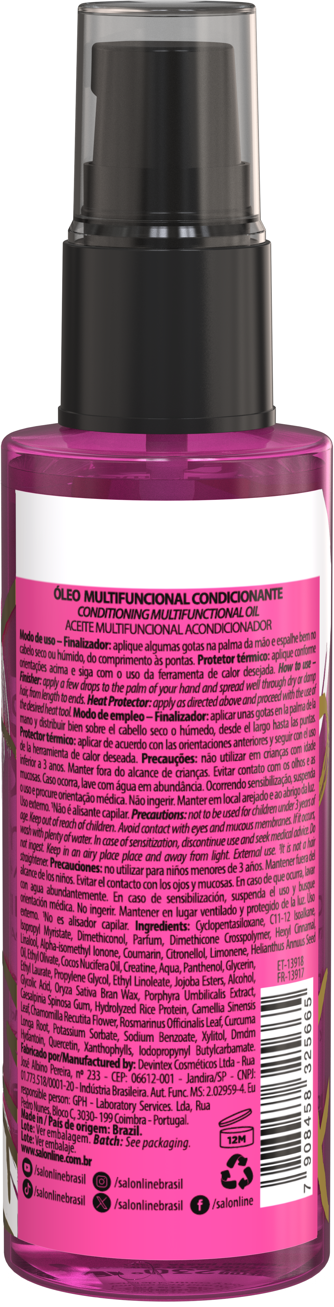 Salon Line SOS Meu Liso Óleo Multifuncional Demais 60ml