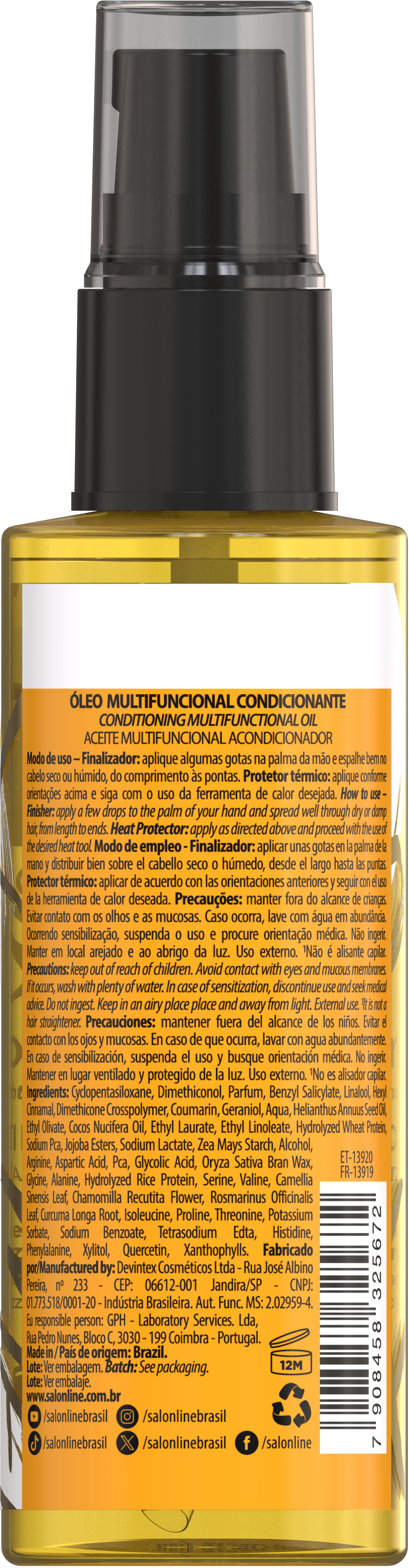Salon Line SOS Óleo Multifuncional Muito + Liso 60ml