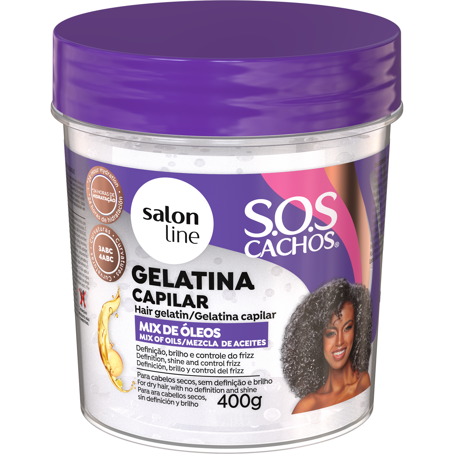 Gelatina Ativadora De Cachos Nutrição Sos Cachos Super Óleos 400g