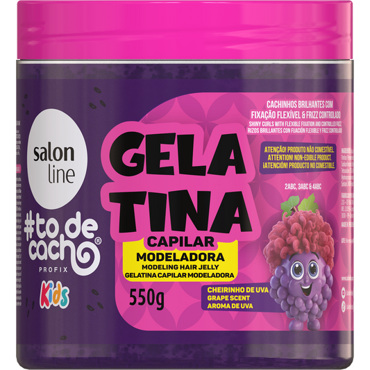 Gelatina #Todecacho Modeladora Uva - Kids - 550g