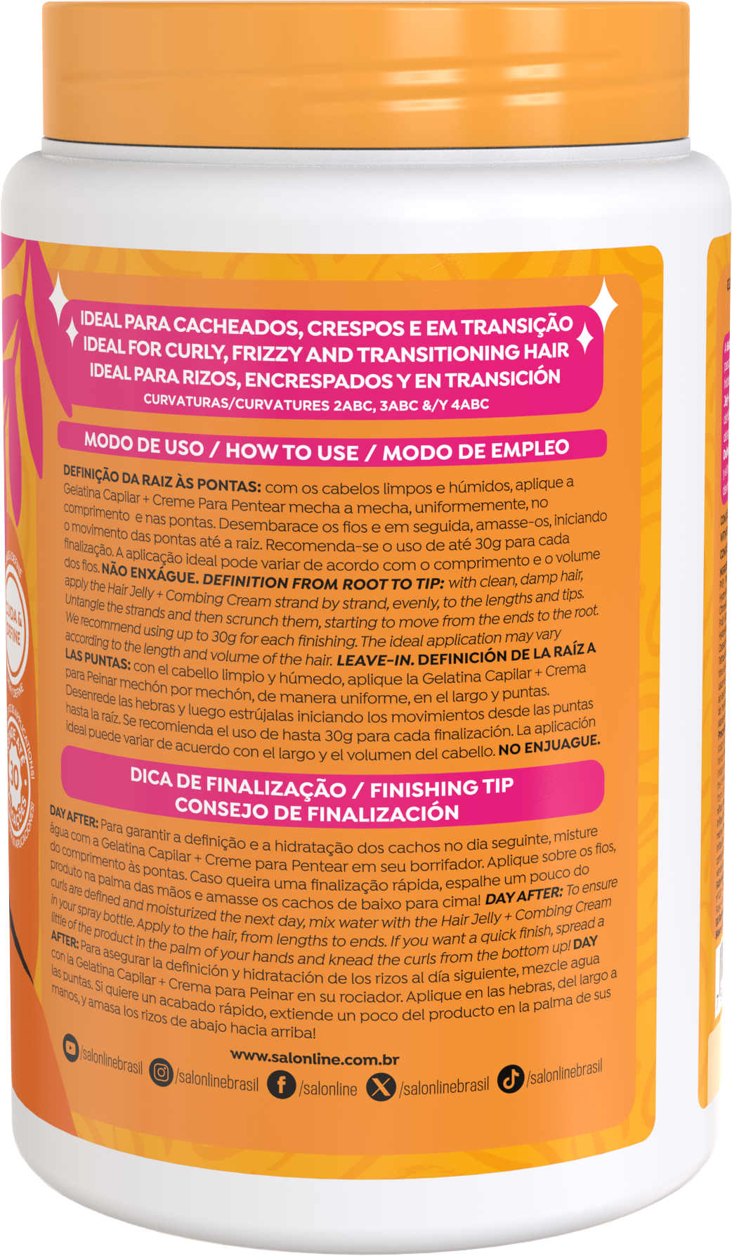 Salon Line Gelatina + Creme de Pentear Definição Extraordinária 1Kg