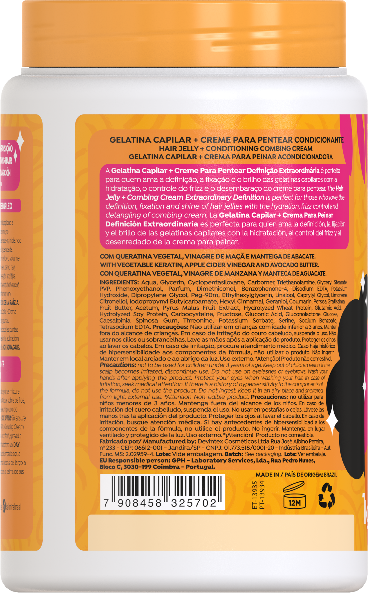 Salon Line Gelatina + Creme de Pentear Definição Extraordinária 1Kg