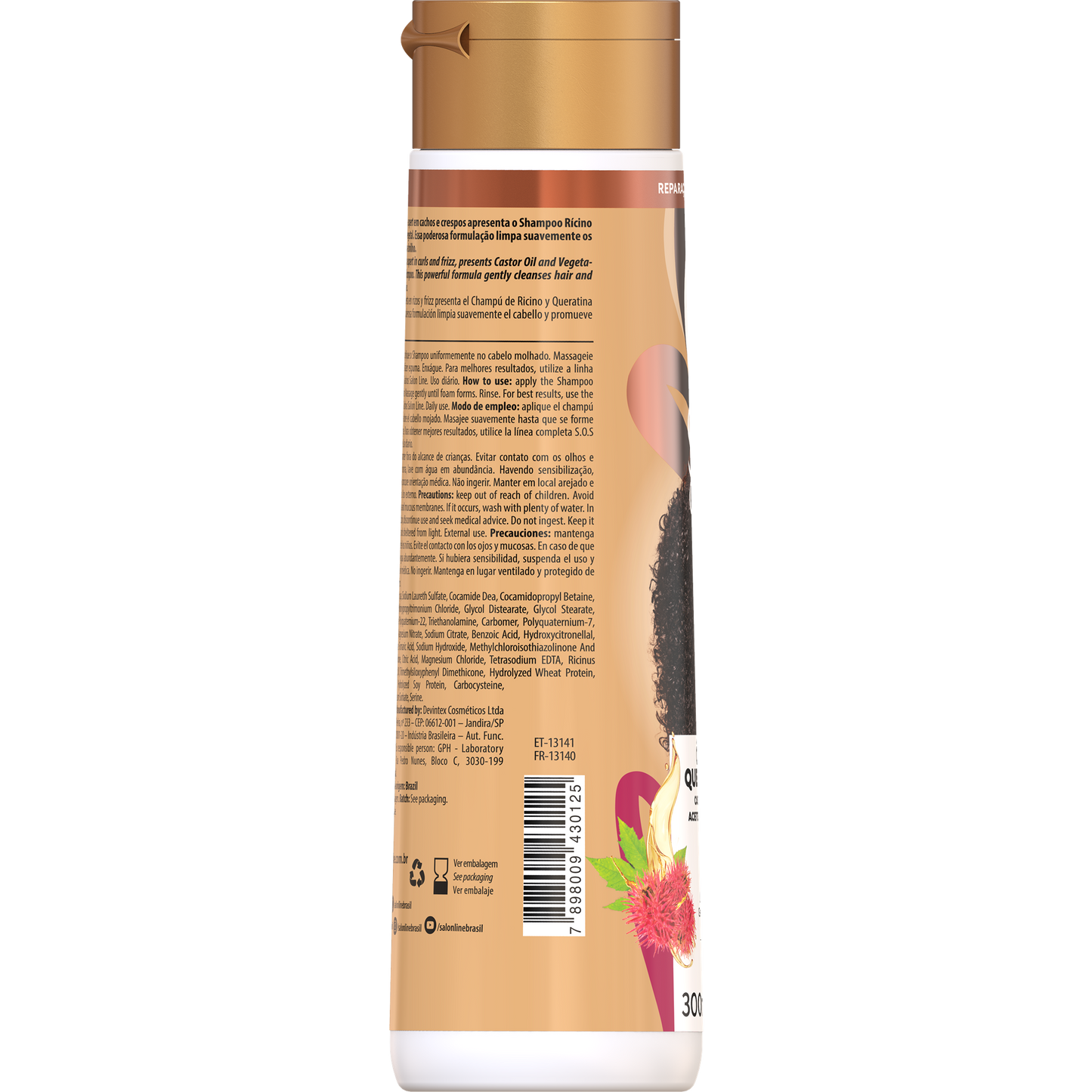 SalonLine SOS Castor Oil and Keratin Shampoo 300ml