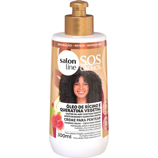 SalonLine SOS Castor Oil and Keratin Leave-In Cream 300ml