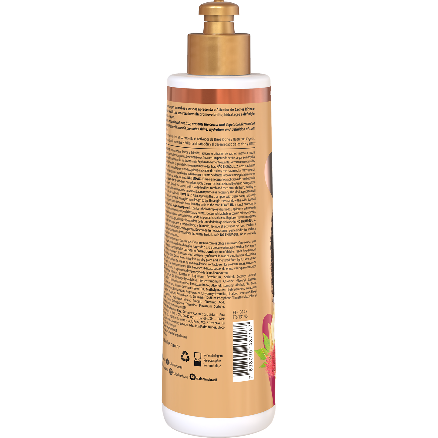 SalonLine SOS Curl Activator Castor Oil and Keratin 300ml