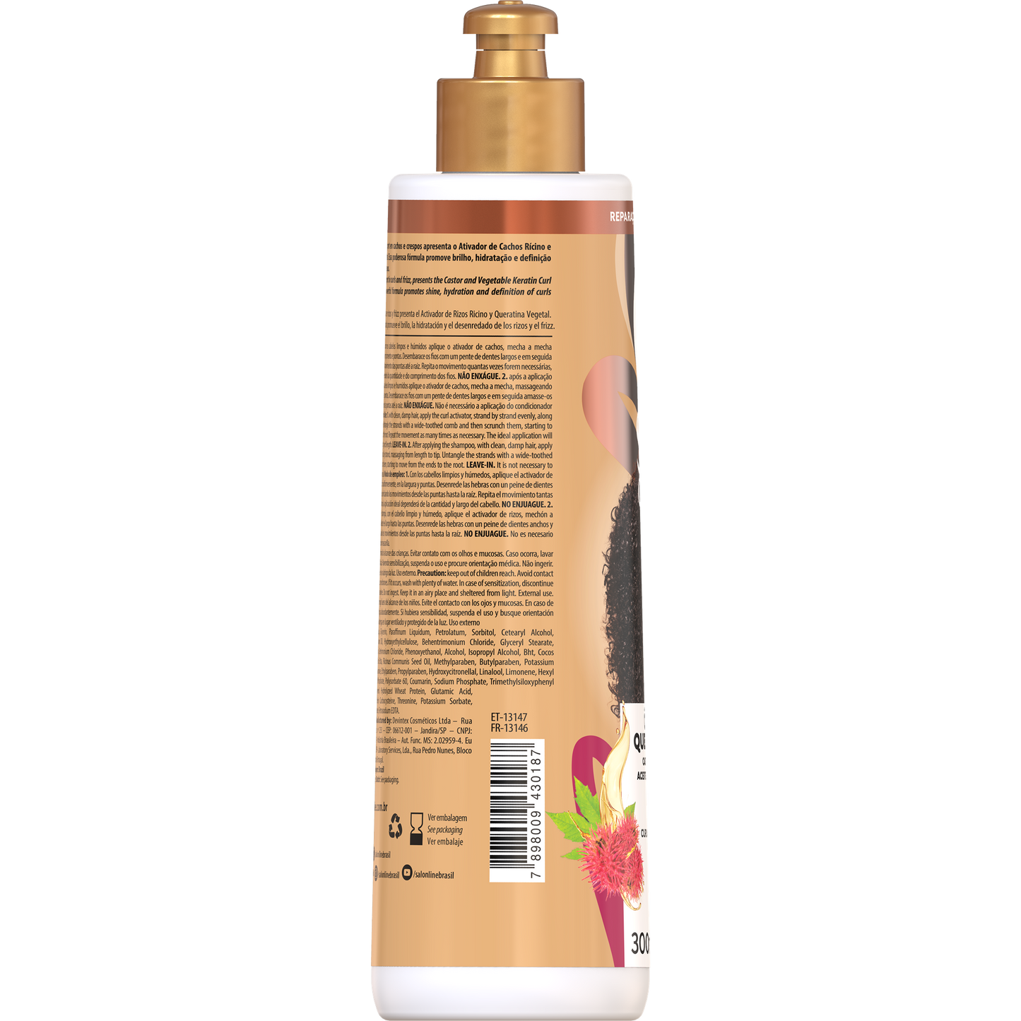 SalonLine SOS Curl Activator Castor Oil and Keratin 300ml