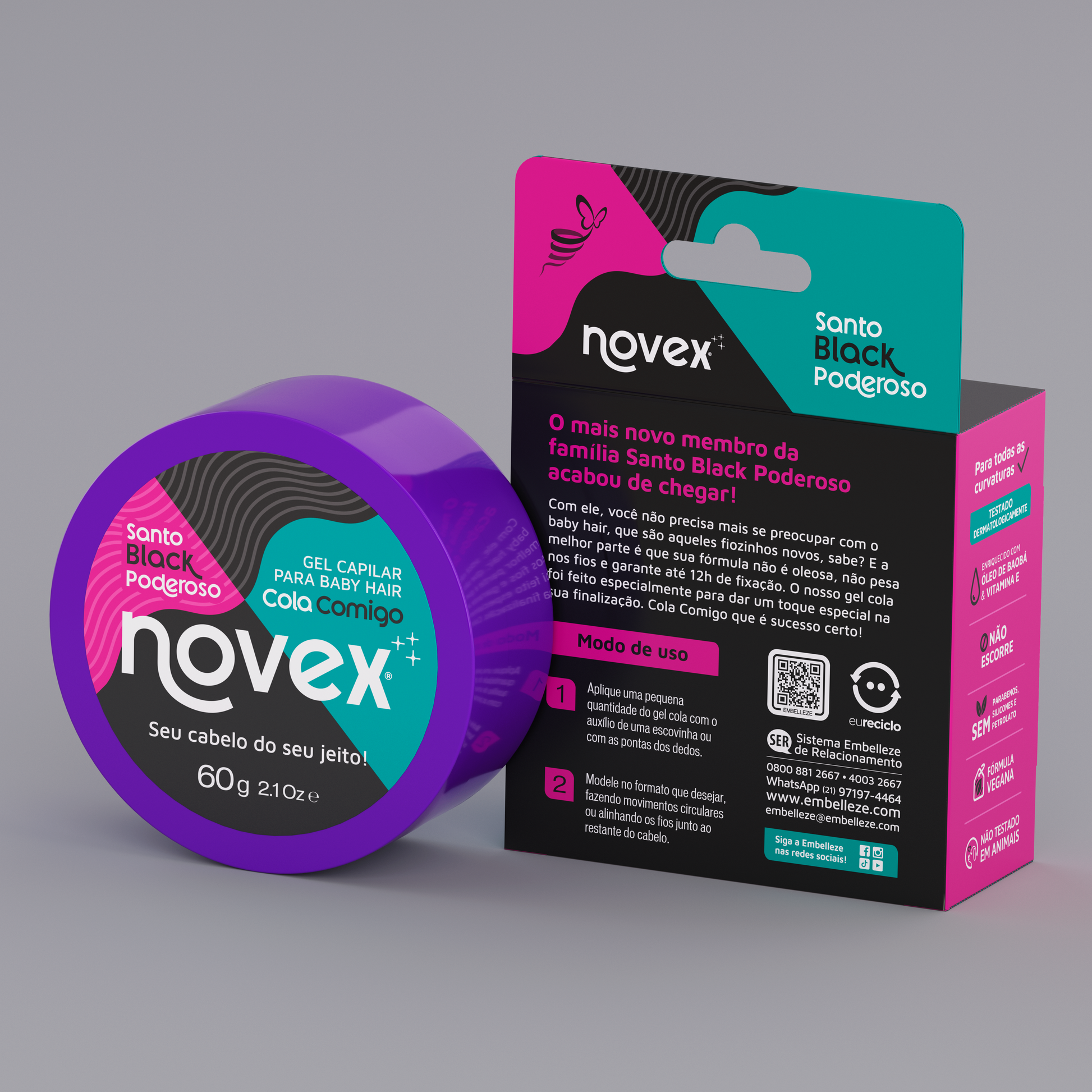 Novex Gel Edge Santo Black 60g