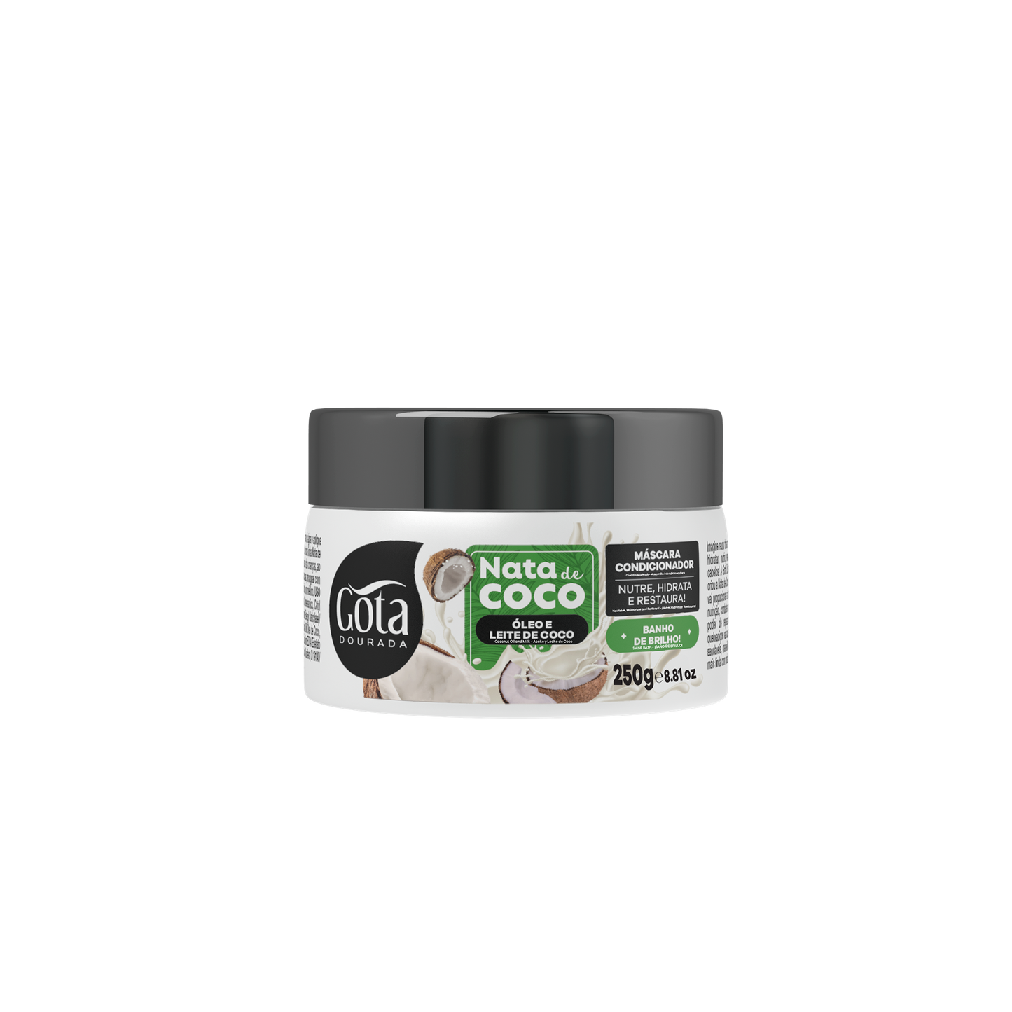 Máscara Nata de Coco 250g - Gota Dourada | Armazém da Cosmética